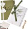 Elegant Wedding Vow Book Set for Bride & Groom - Green & White Lined Pages (Modern)